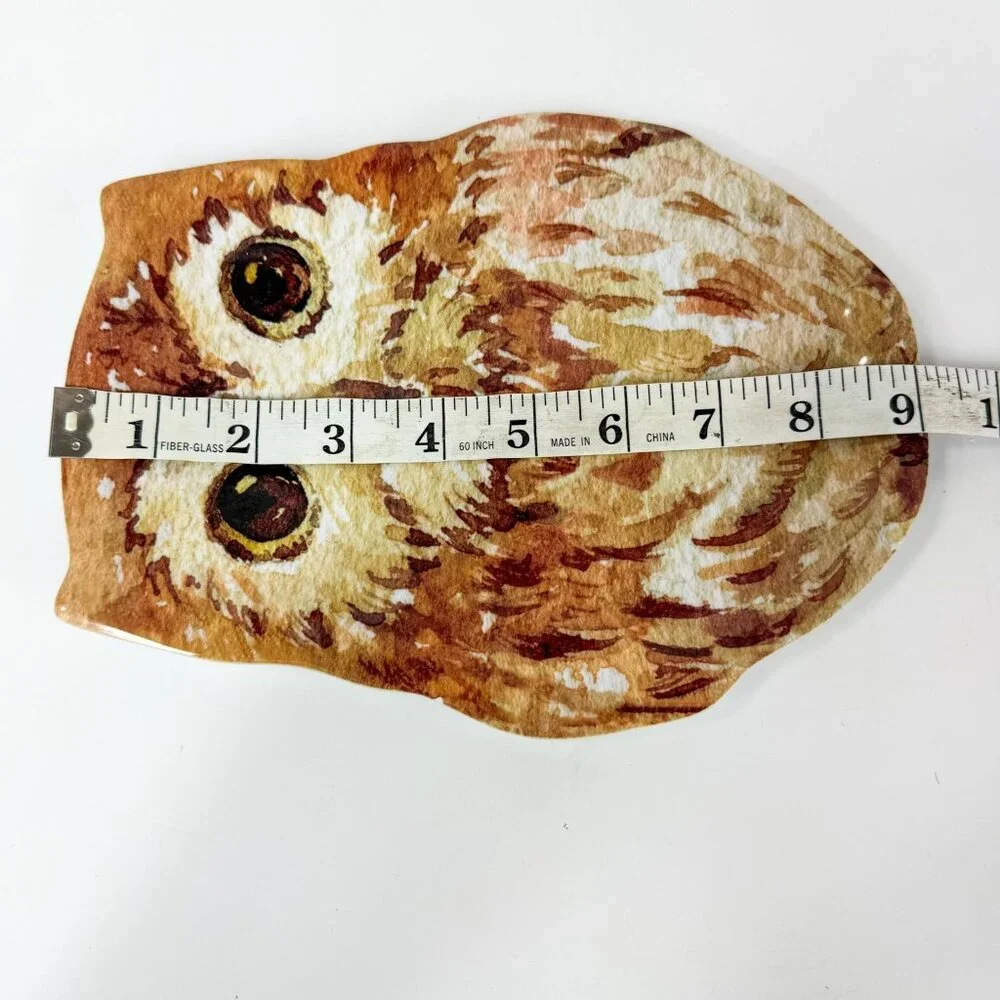 Pier 1 Natural Owl Shaped Melamine 9'' Serving Plate Platter dish